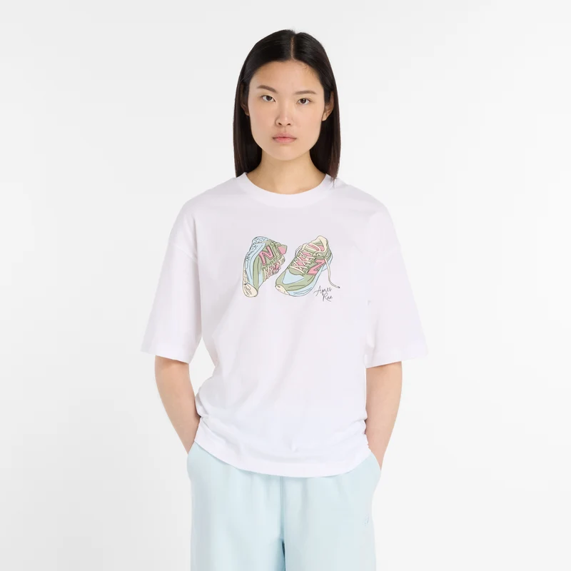 NEW BALANCE Apres Run Shoe T-Shirt aus Baumwolle