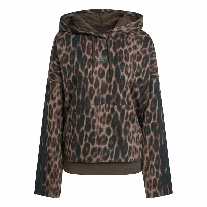 Seasonal Essentials Leopard Print French Terry 3-Stripes Hoodie