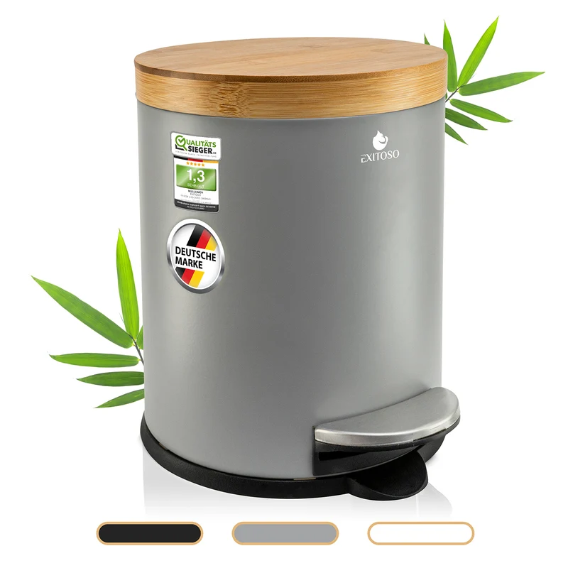 Tretmülleimer mit Softclose-Deckel - 5 l - Grau
