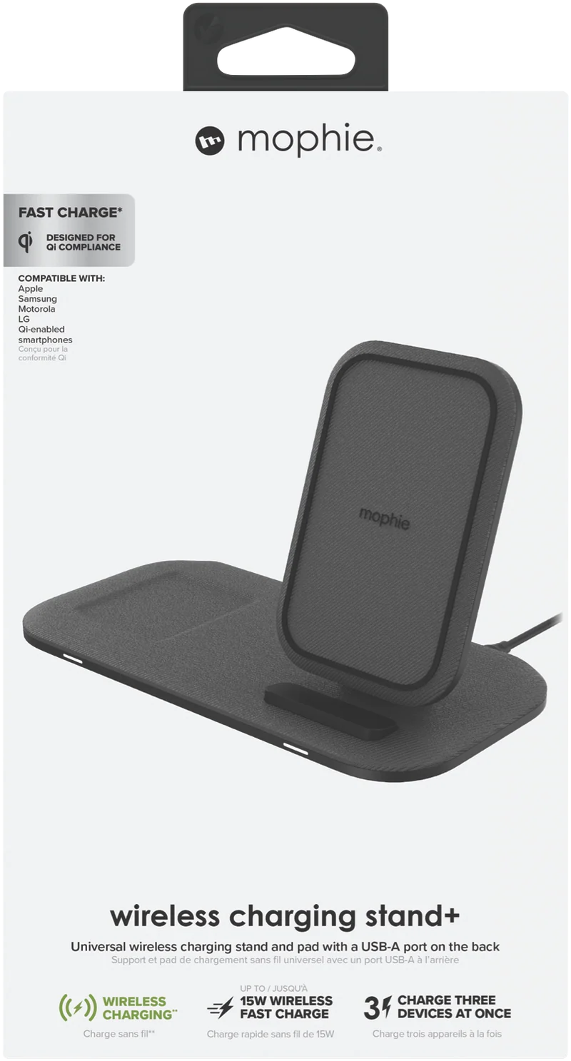 Mophie 15W Wireless Charging Stand with Apple & Samsung Watch Adapters