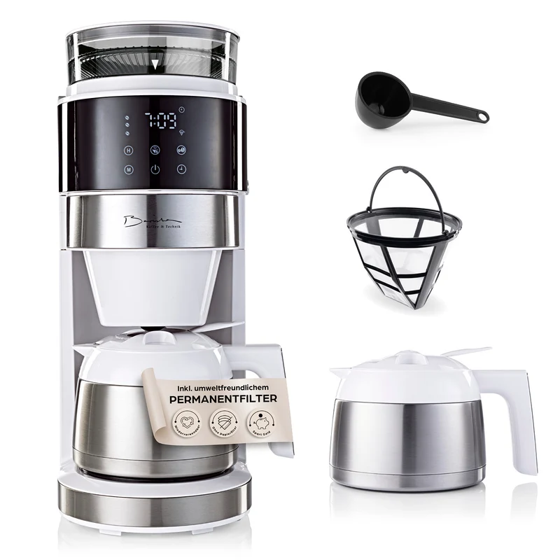 Filterkaffeemaschine Touch Iso mit Mahlwerk - Weiß