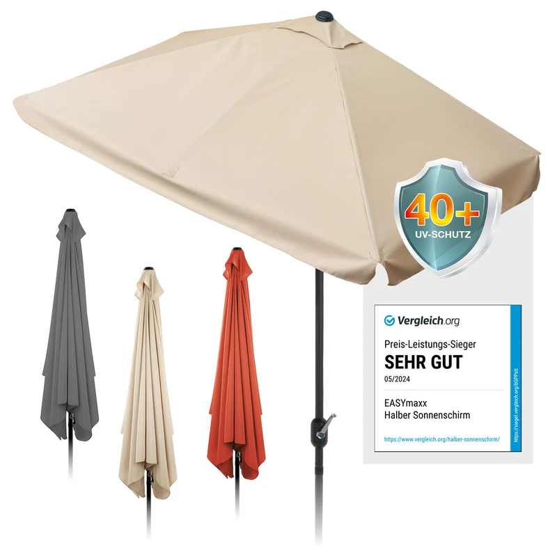 EASYmaxx Sonnenschirm - rechteckig, beige