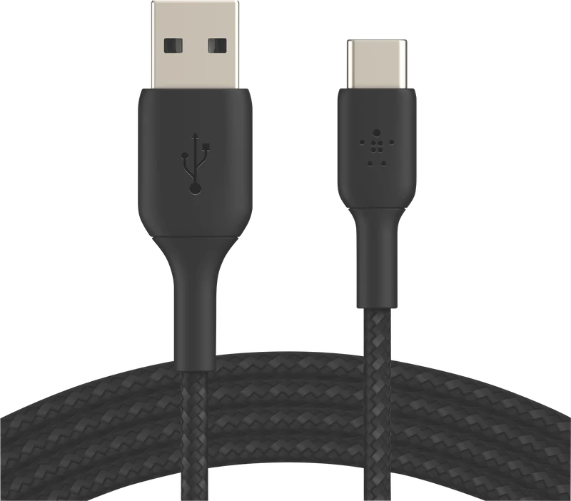 Belkin 3m Braided USB-C to USB-A Cable, Black