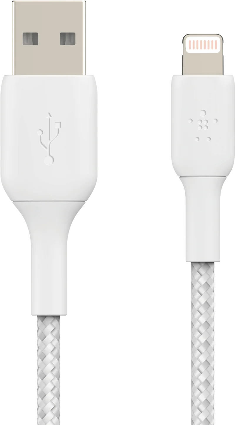Belkin Lightning to USB Braided Cable, 1m, White