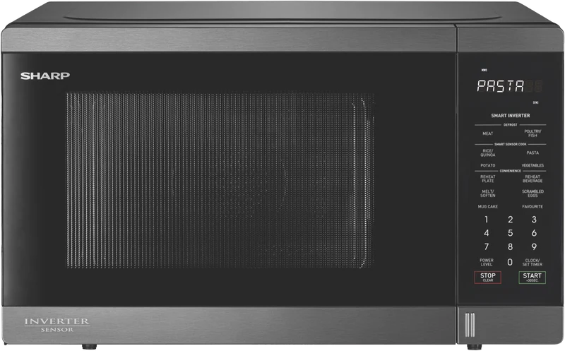 Sharp 1200W Inverter Microwave - Black/Silver