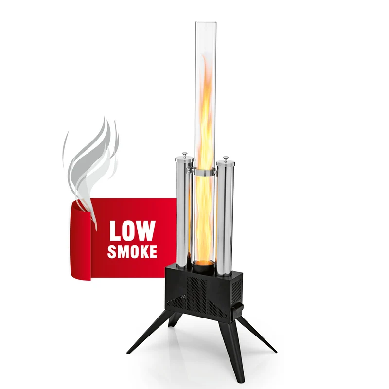 Pellet-Feuersäule mit 2 Einfüllschächten