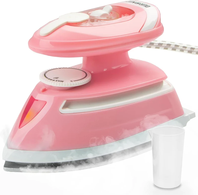 Duronic SI4 PW Mini Reisebügeleisen, 420W, 30ml Wassertank, Keramikfläche, 2 Betriebsspannungen