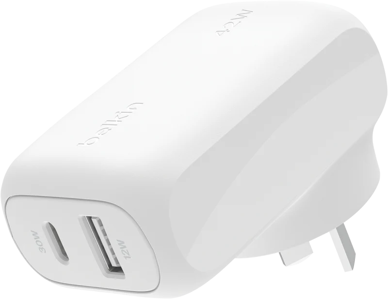 Belkin BoostCharge Dual Wall Charger, 42W, White