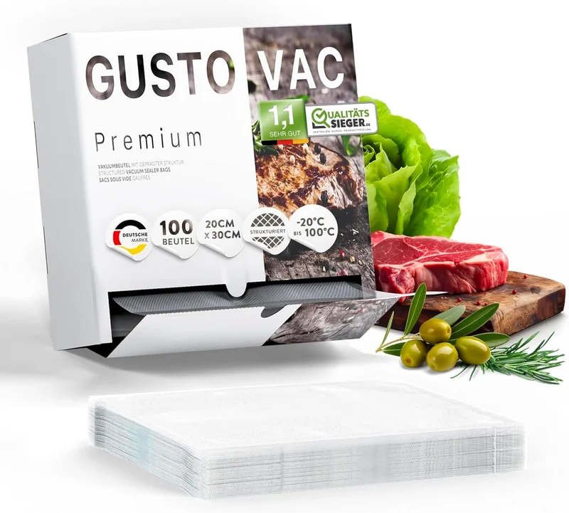 GustoVac Premium Vakuumbeutel - 100 Stk. - 20 x 30 cm