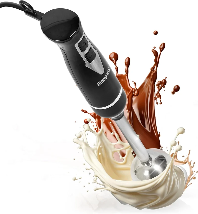 Duronic HB35B Stabmixer elektrisch | 350W | Edelstahl Rührstab | Handmixer für Babynahrung, Suppe, Smoothies, Püree, Sauce
