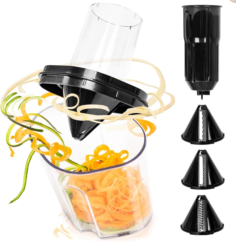 Duronic HBS35 Zubehör für Stabmixer | Für HB35B oder HB35C | Spiralizer-Befestigung mit 3 Kegeln