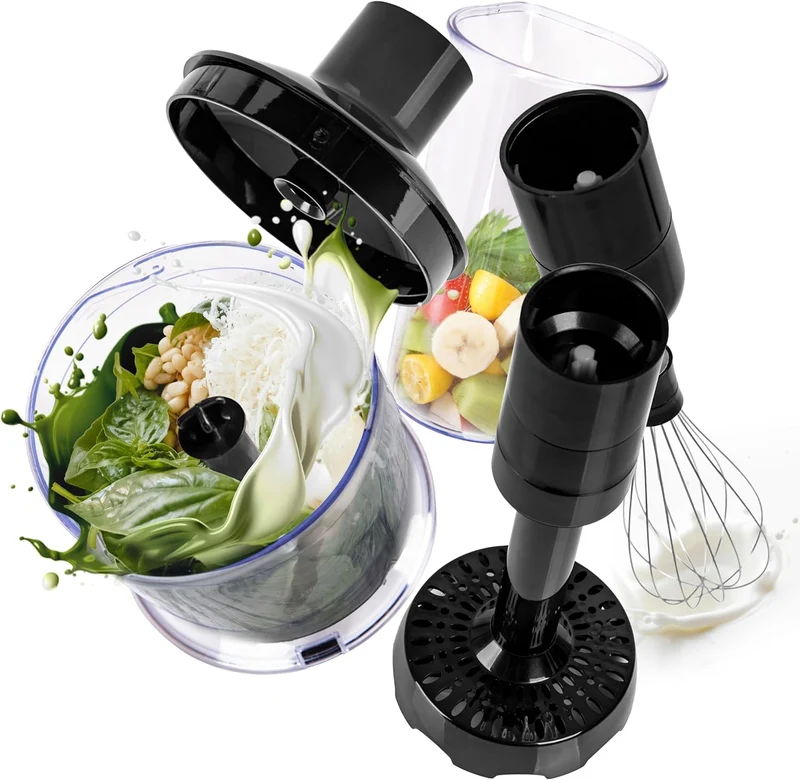 Duronic HBA35 Zubehör für Stabmixer | Für HB35B oder HB35C | Zerkleinerer, Kartoffelstampfer, Schneebesen und Messbecher 600ml