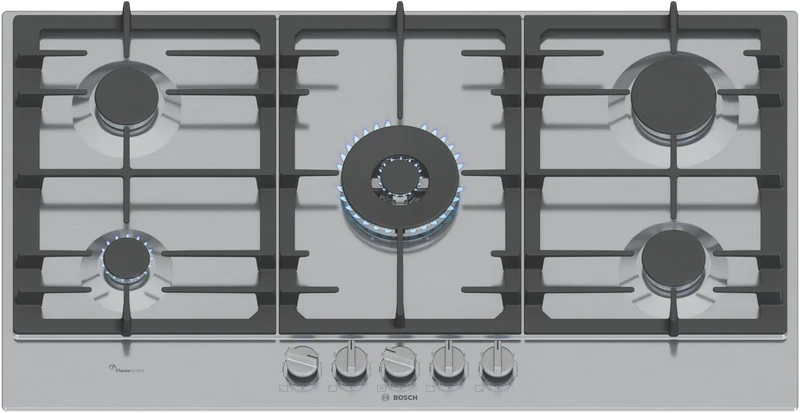 Bosch Series 6 90cm Gas Cooktop Stainless Steel