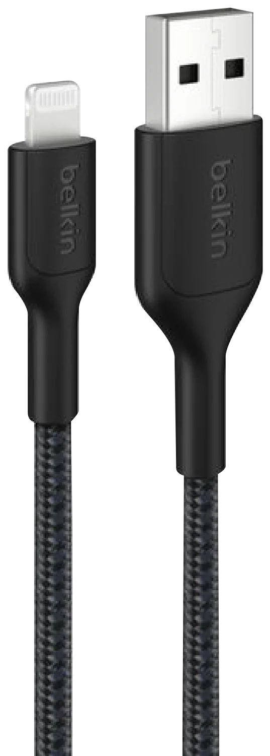 Belkin BoostCharge Braided USB-A Cable with Lightning Connector 2m Black
