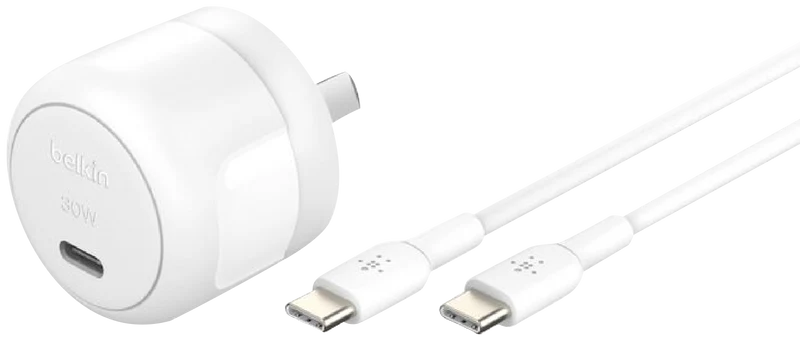 Belkin BoostCharge Compact USB-C Wall Charger 30W with USB-C to USB-C Cable