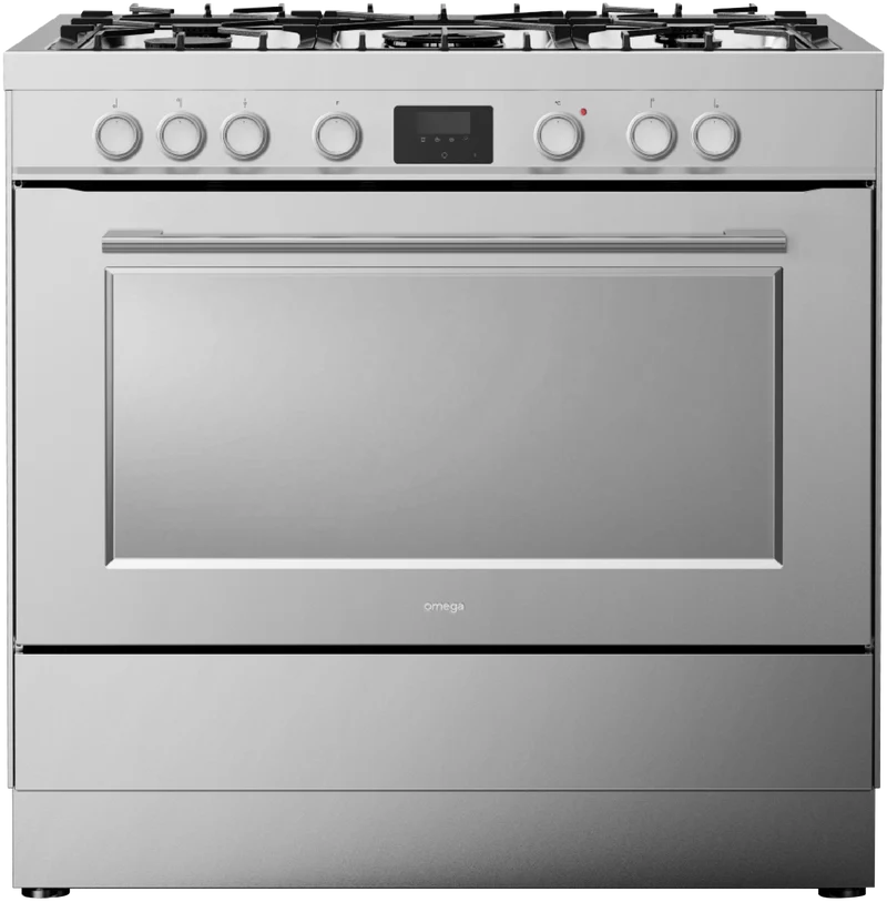 Omega 90cm Dual Fuel Freestanding Cooker Stainless Steel