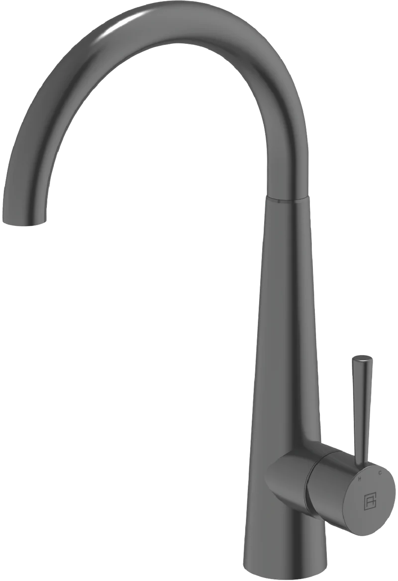 Abey Gareth Ashton 304 Goose Neck Bar Sink Mixer, Black Pearl