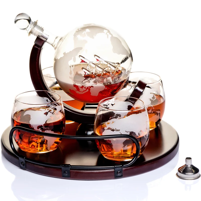 8-in-1-Whisky-Dekanter-Set – 4 Gläser