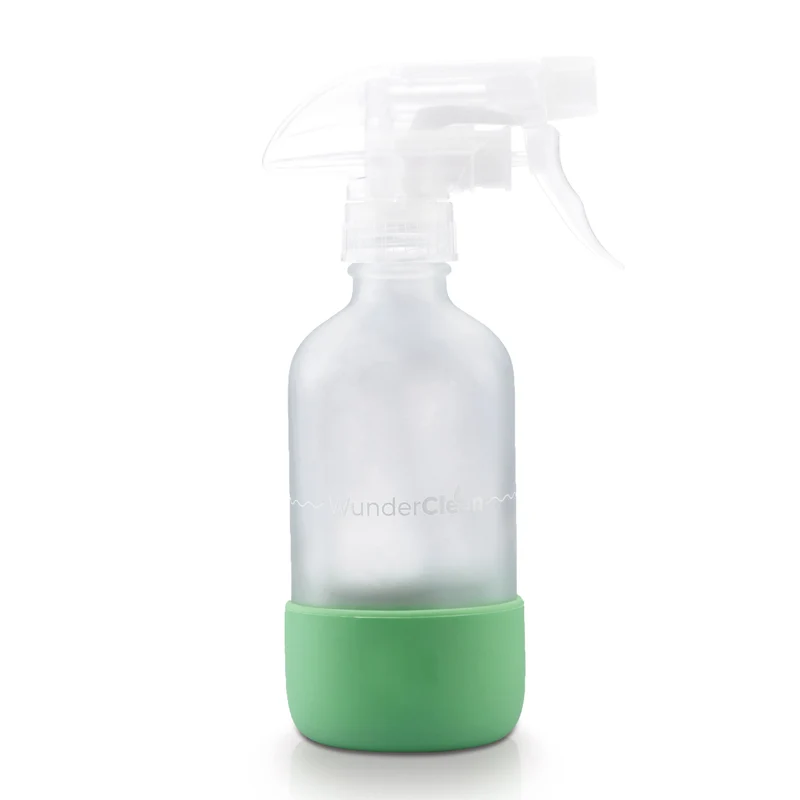 WunderClean Sprühflasche | 240 ml Glasflasche mit Silikon-Bruchschutz