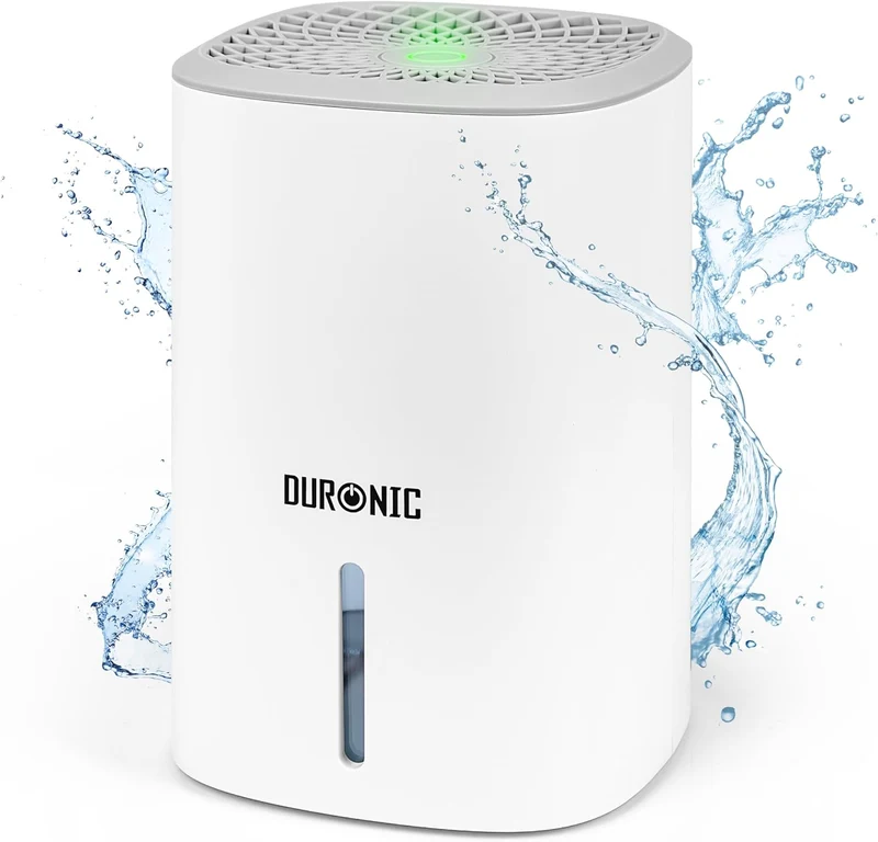 Duronic DH06 WE Luftentfeuchter | Leiser Entfeuchter für 5-10m² Räume | Kleiner Kondenstrockner mit 0,8 Liter Wassertank