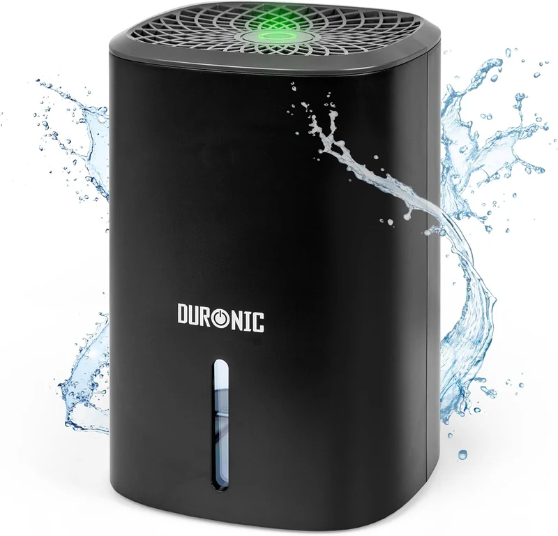 Duronic DH06 BK Luftentfeuchter | Leiser Entfeuchter für 5-10m² Räume | Kleiner Kondenstrockner mit 0,8 Liter Wassertank