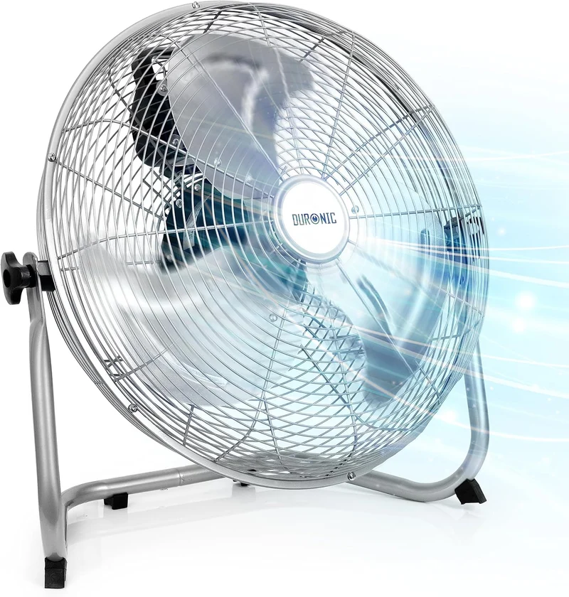 Duronic FN16 Bodengebläse | Ventilator 40 cm | Bodenventilator mit 4 Geschwindigkeitsstufen | 75 W Standventilator in Chrom