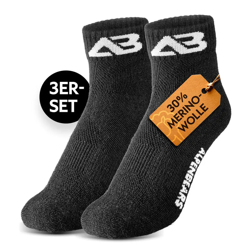 Wandersocken 3er-Set - Schwarz - L