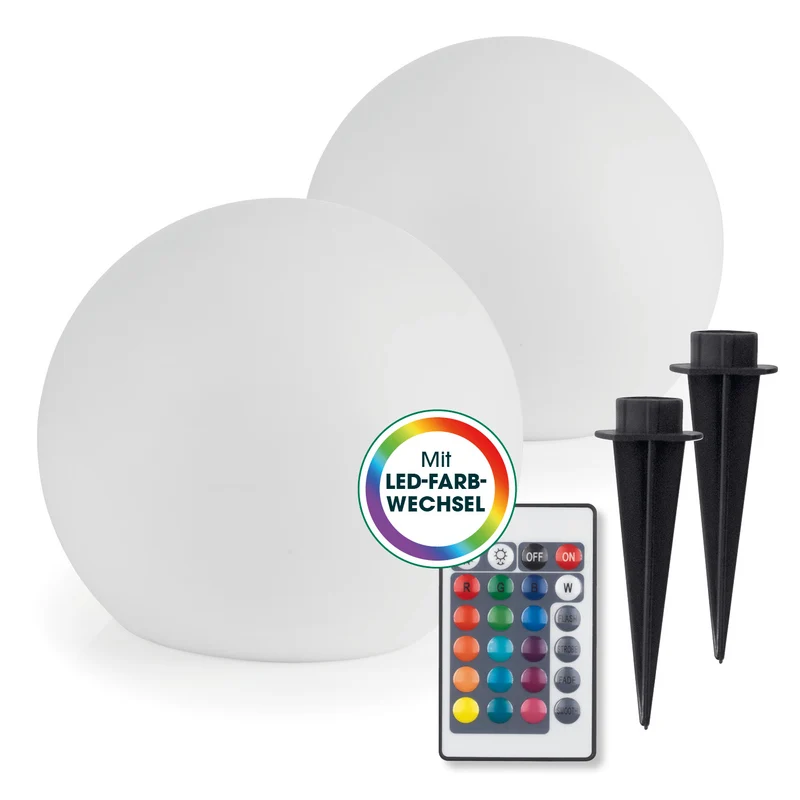 Solarleuchte Kugel - 40 cm - 2er-Set