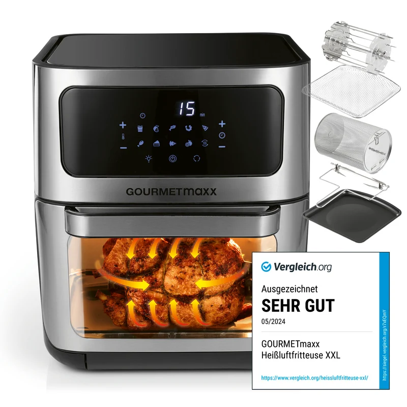 Heißluft-Ofen Digital mit Sichtfenster - 12l