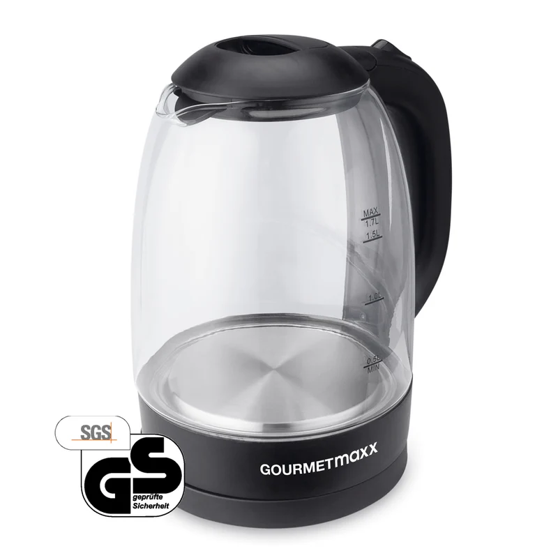 Glas-Wasserkocher 1,7 l - Schwarz