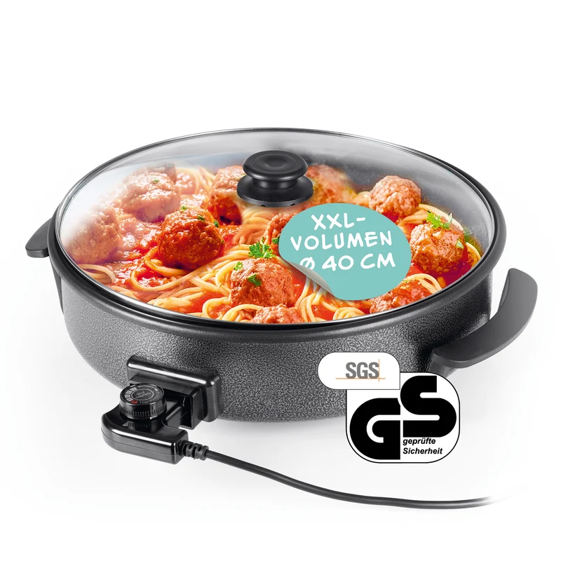 Pizza-Pfanne mit Deckel - Elektrisch 1500W - ⌀ 40 cm
