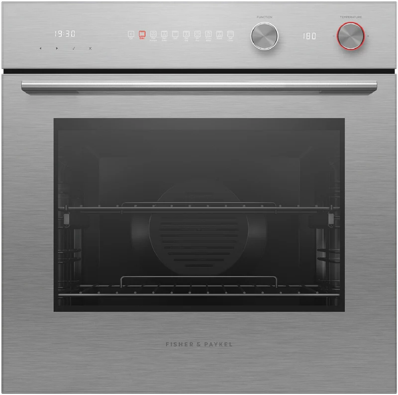 Fisher & Paykel 60cm Series 7 Contemporary Pyrolytic Oven, 9 Function, Brushed Silver Glass