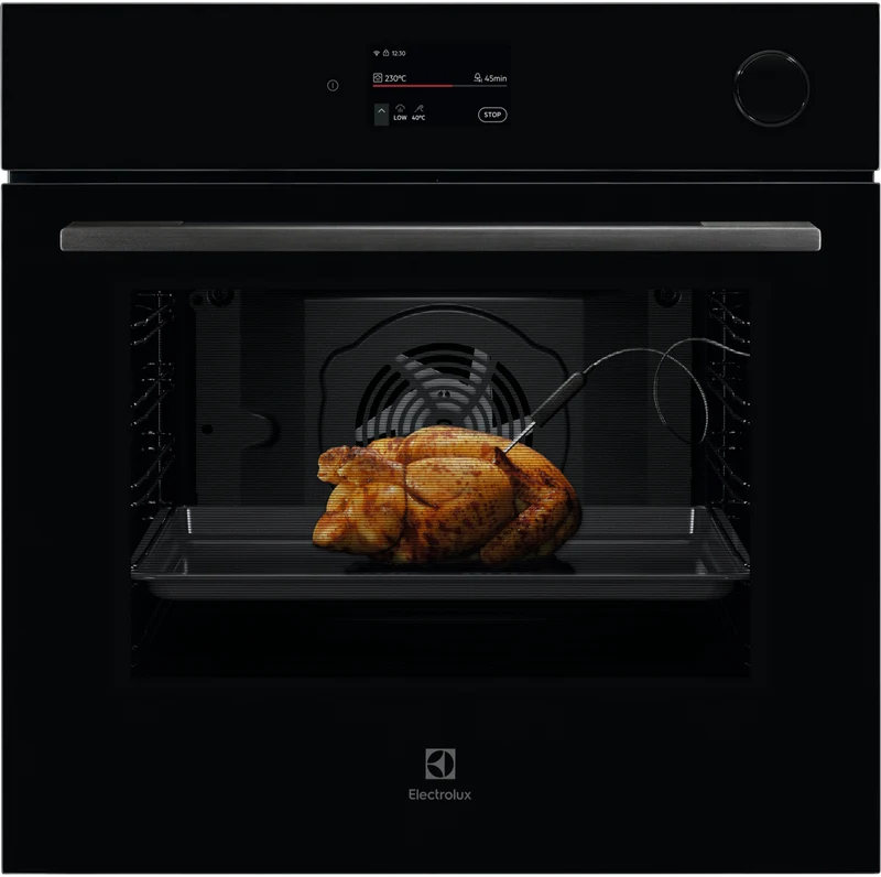 Electrolux 60cm Pyrolytic Oven with Steam and Food Probe, 22 Function, Black - 700 Series