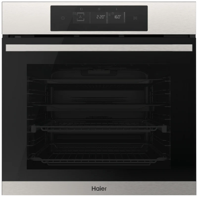 Haier 500 Series 60cm Electric Self-Cleaning Oven, 14 Function, Air Fry, Steam Assist, Stainless Steel