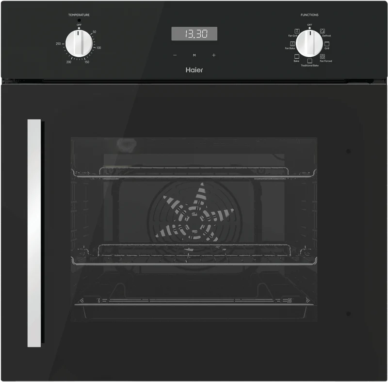 Haier 60cm Built-In Oven, 7 Function, Side Opening Door, Black