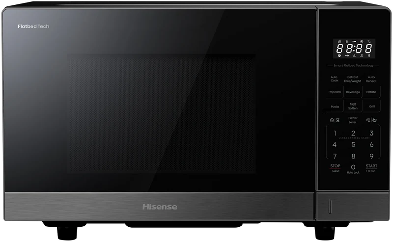 Hisense 30L 1000W Flatbed Microwave with Grill Dark Stainless
