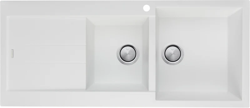 Oliveri Santorini 1 & 3/4 Right Hand Bowl with Drainer White Sink
