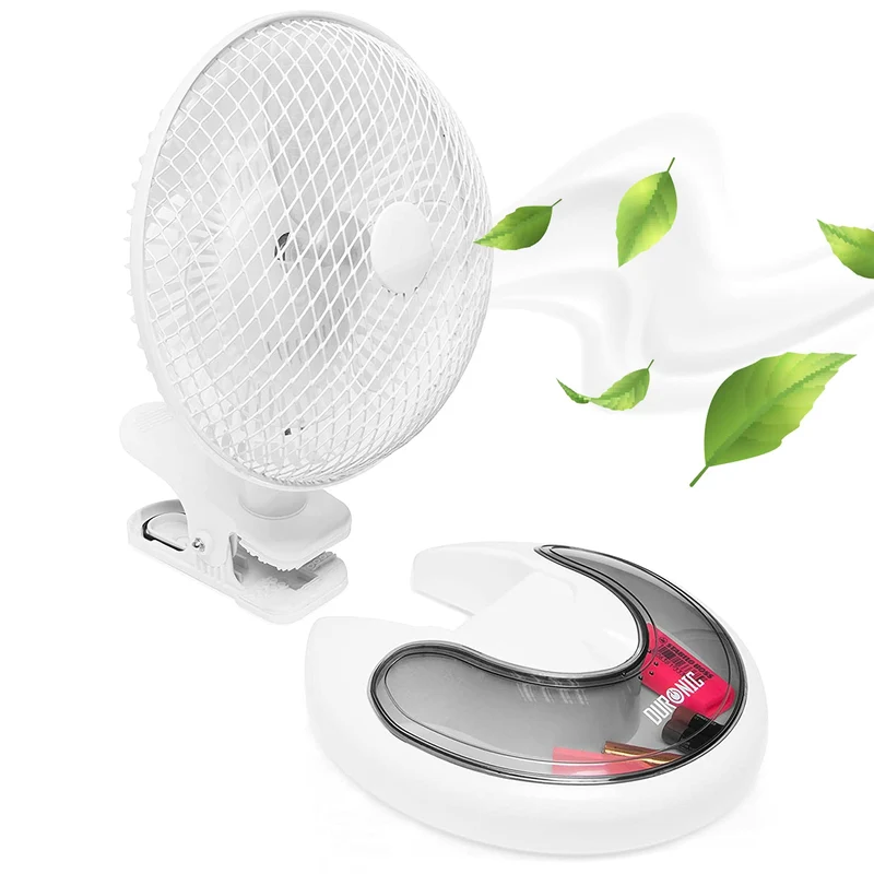 Duronic FN15 Tischventilator | Mini Ventilator 20 cm | Mit Clip und Aufbewahrungsbox | 15 Watt | 2 Geschwindigkeitsstufen | 360°