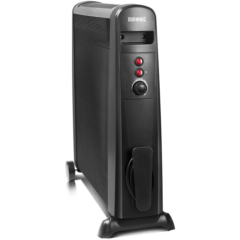 Duronic HV101 Elektroheizkörper 2500 Watt mit Thermostat | Mica-Glimmerpaneele heizen in 1 Min auf | 2 Stufen | Mobil mit Rädern