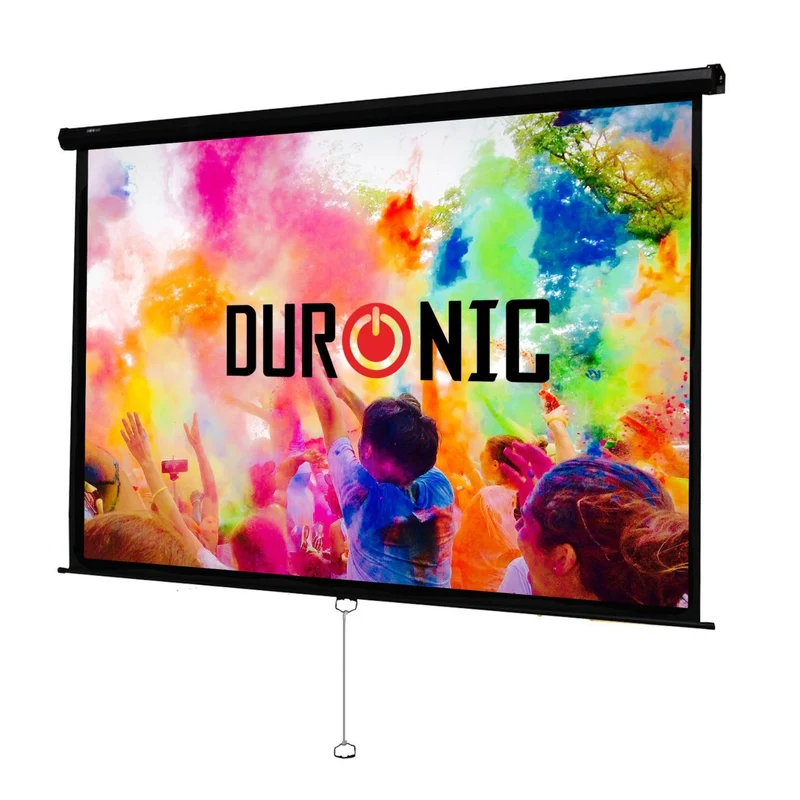 Duronic MPS80 Leinwand | 4:3 Rolloleinwand 80" Zoll 163 x 122 cm | Heimkino mit 4K Full HD 3D | Gain 1.0 | Projektionsleinwand für Decken und Wandmontage | Beamerleinwand für Büro und Präsentationen