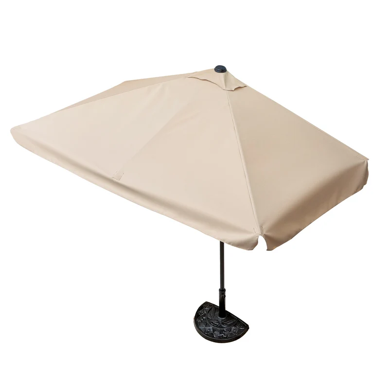 Sonnenschirm mit UV-Schutz und Fuß - rechteckig 230 x 140 cm - beige