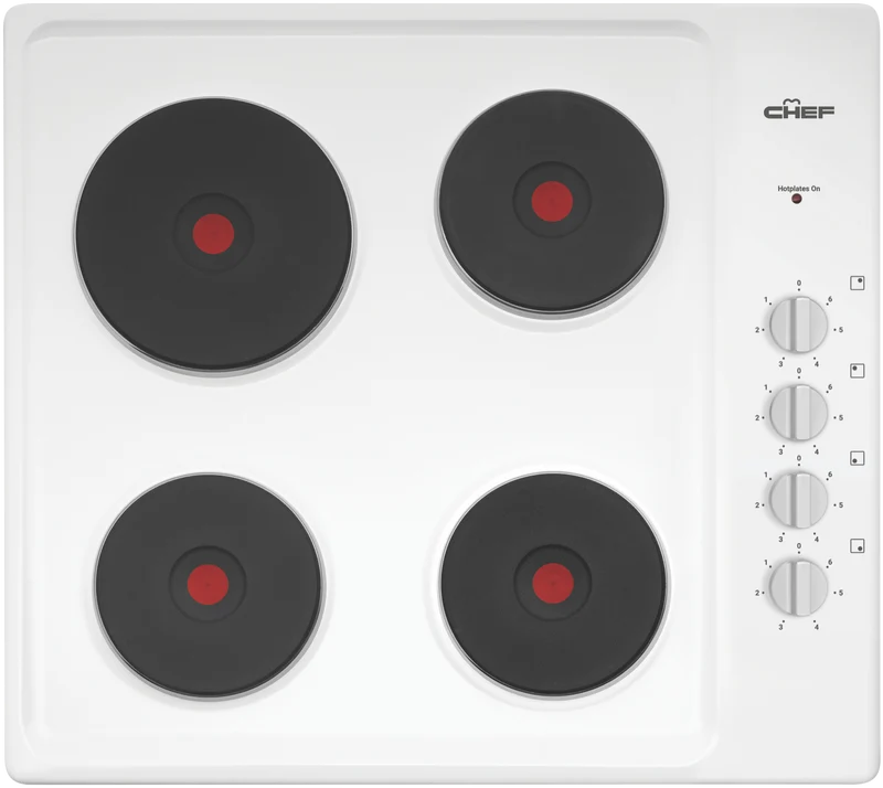 Chef 60cm Solid Cooktop, White