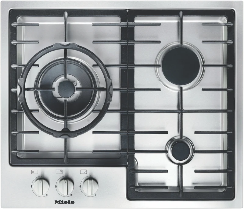 Miele 60cm 3 Burner Gas Cooktop, Stainless Steel