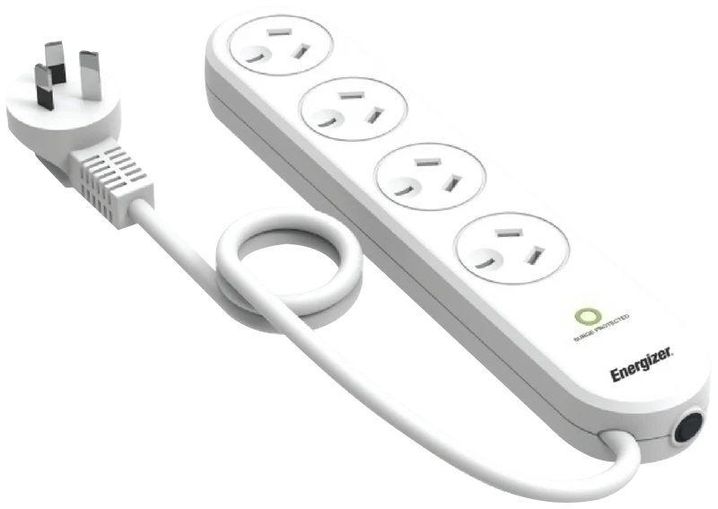 Energizer 4-Outlet Power Board with Surge Protection