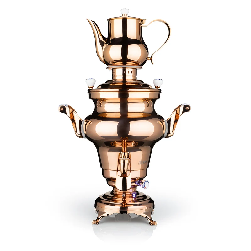 Samowar Rebecca mit Dispenser - Edelstahl/rose