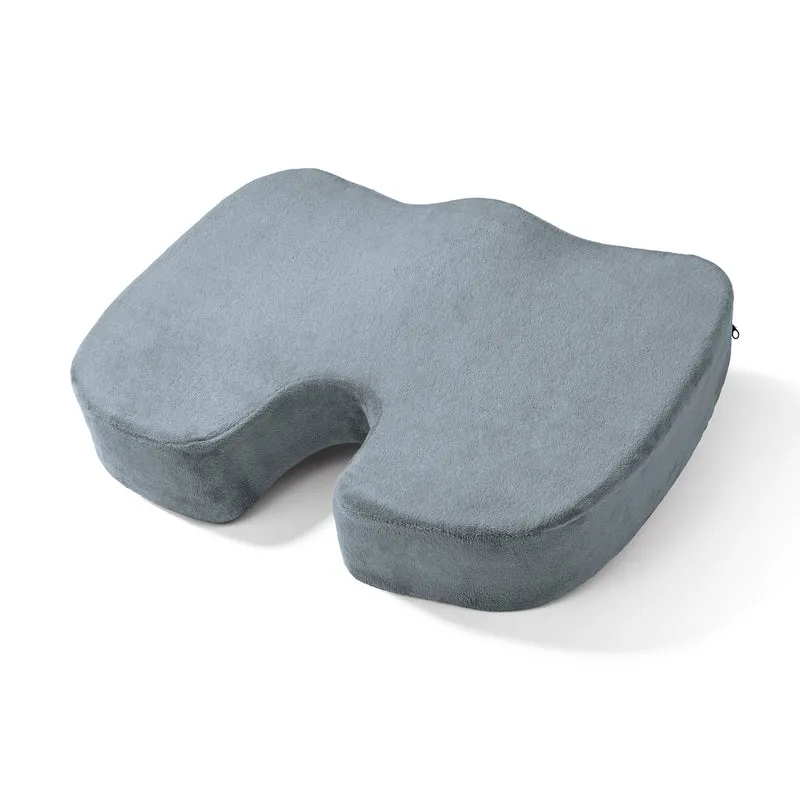 Ergonomisches Gel-Sitzkissen mit Fleecebezug - grau