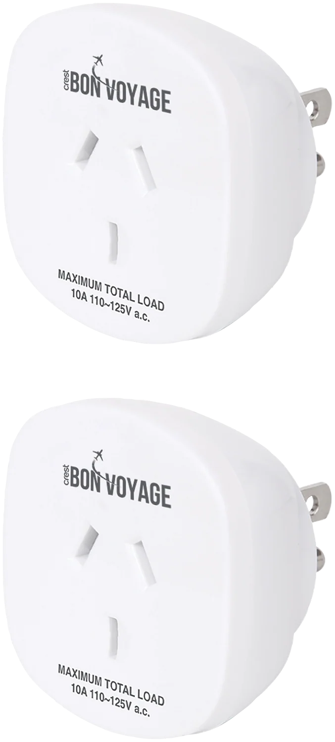 Bon Voyage Travel Adapter Australia to USA (2 Pack)