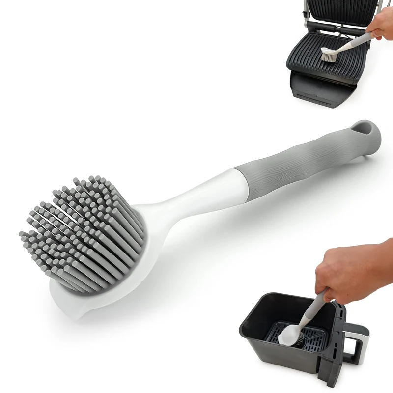 WunderFry | Reinigungsbürste mit Silikonborsten für Airfryer, Kontaktgrill & Pfannen