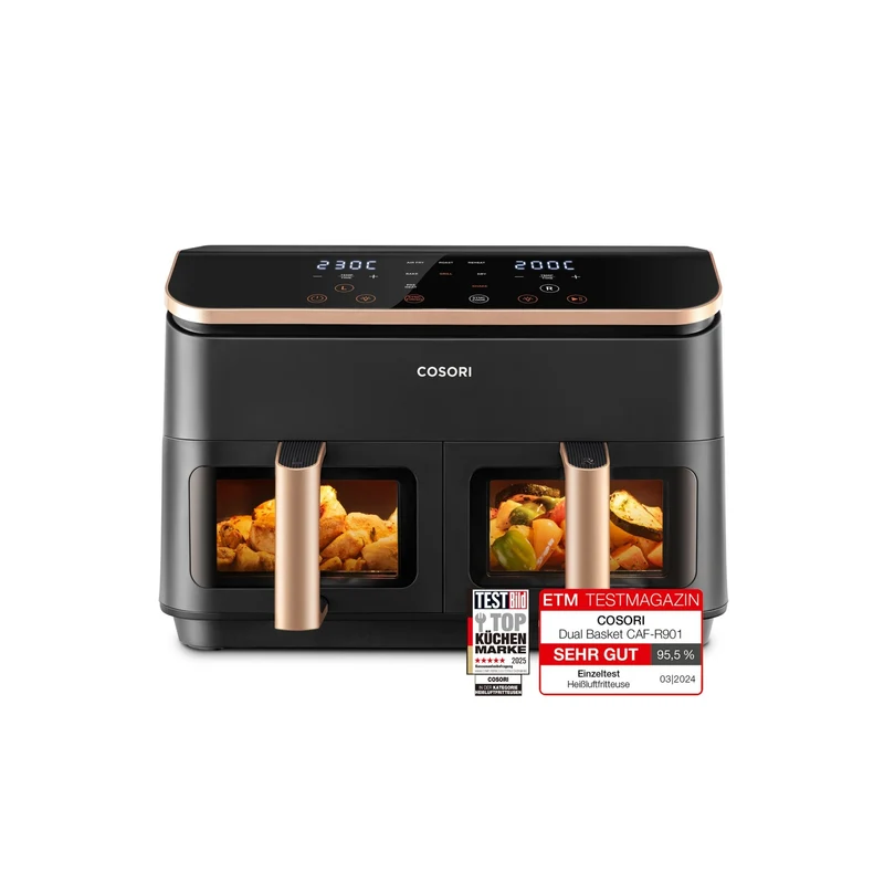 COSORI 2 Kammern 8,5-Liter Heißluftfritteuse-Gold