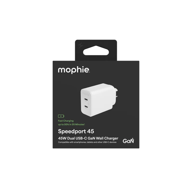 Mophie 45W USB-C Wall Charger 2C White